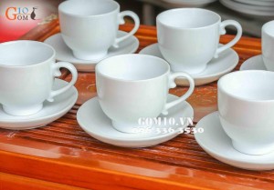 Bộ ấm chén Ca mê trắng