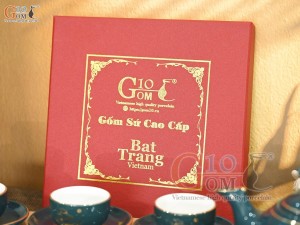 Bộ ấm chén dáng chim lạc men xanh họa tiết Thuận Buồm Xuôi Gió, 350ml