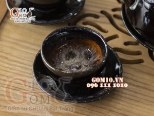 Bộ ấm chén dáng siêu đỏ men hỏa biến 500ml