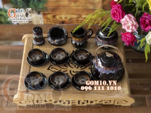 Bộ ấm chén dáng siêu đỏ men hỏa biến, đầy đủ phụ kiện 500ml