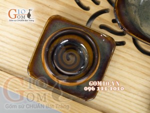 Bộ ấm chén dáng siêu men hỏa biến - chén lòng xoắn ốc 550ml