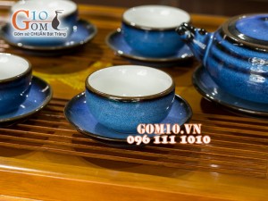 Bộ ấm chén dáng vuốt hỏa biến thanh điểu CỐT GỐM