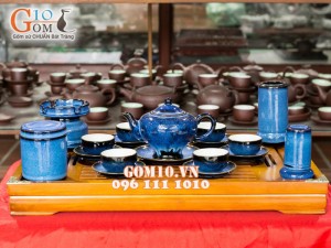 Bộ ấm chén đèn thần hỏa biến thanh điểu CỐT GỐM, đầy đủ phụ kiện