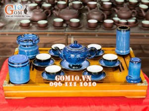 Bộ ấm chén đèn thần hỏa biến thanh điểu CỐT GỐM, đầy đủ phụ kiện