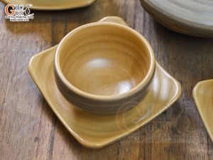 Bộ ấm chén đĩa bay gốm ganh quai đồng cao cấp đầy đủ phụ kiện, 400ml