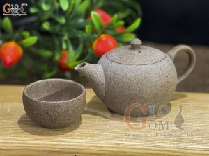 Bộ ấm chén độc ẩm gốm hồng sa, 100ml