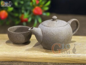 Bộ ấm chén độc ẩm gốm hồng sa, 100ml