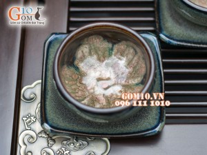 Bộ ấm chén giang tây nâu thỏ chén lòng hoa