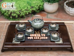 Bộ ấm chén giang tây nâu thỏ chén lòng hoa