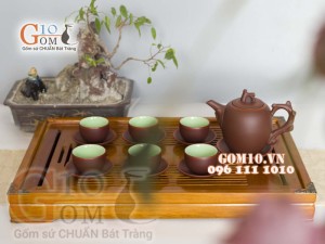 Bộ ấm chén gốm dáng cây cao 350ml