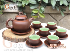 Bộ ấm chén gốm dáng gốc cây thấp 350ml