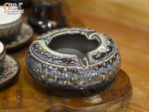 Bộ ấm chén gốm dáng nhật men hỏa biến vân đá đầy đủ phụ kiện, 300ml