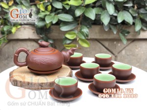 Bộ ấm chén gốm dáng Trúc Đào 160ml
