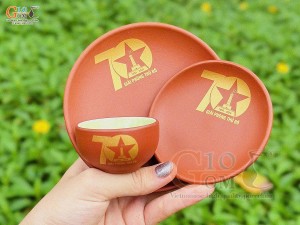 Bộ ấm chén gốm dáng trúc đỏ, 270ml