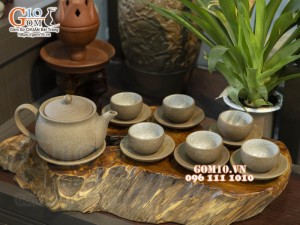 Bộ ấm chén gốm hồng sa, 300ml