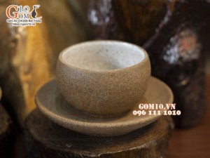 Bộ ấm chén gốm hồng sa dáng quả cam, 300ml