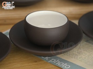 Bộ ấm chén gốm hồng sa dáng Tây Thi, 150ml