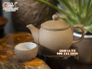 Bộ ấm chén độc ẩm gốm hồng sa, 100ml