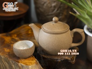 Bộ ấm chén độc ẩm gốm hồng sa, 100ml