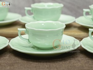 Bộ ấm chén mẫu đơn men ngọc, 650ml