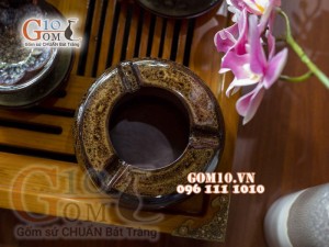 Bộ ấm chén men hỏa biến CỐT GỐM dáng chóp - chén lòng hoa, đầy đủ phụ kiện 300ml