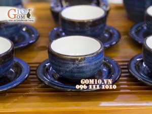 Bộ ấm chén men hỏa biến, dáng gốc cây 350ml, đầy đủ phụ kiện