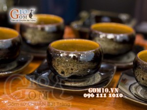 Bộ ấm chén nhỏ men hỏa biến, đầy đủ phụ kiện 350ml