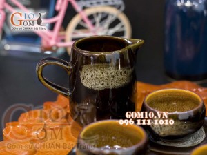 Bộ ấm chén nhỏ men hỏa biến, đầy đủ phụ kiện 350ml