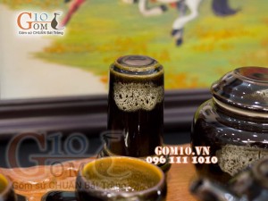 Bộ ấm chén nhỏ men hỏa biến, đầy đủ phụ kiện 350ml