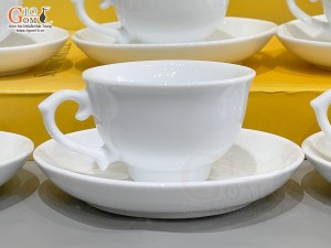 Bộ ấm chén Phú Quý men trắng 400ml