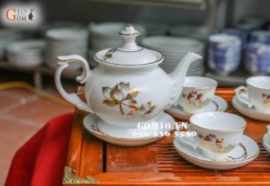 Bộ ấm chén Phú quý vàng kim