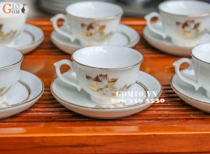 Bộ ấm chén Phú quý vàng kim