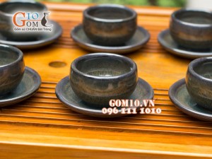 Bộ ấm chén sen xanh ngọc thỏ