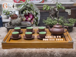 Bộ ấm chén Tiếu Anh men gốm