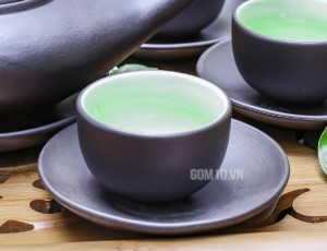 Bộ ấm chén tử sa aladin, chén lòng xanh