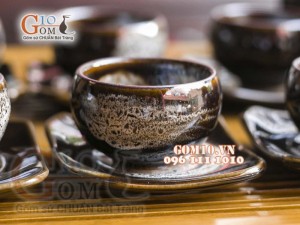 Bộ ấm dáng siêu nâu men hỏa biến, đầy đủ phụ kiện 550ml