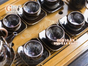 Bộ ấm dáng siêu nâu men hỏa biến, đầy đủ phụ kiện 550ml