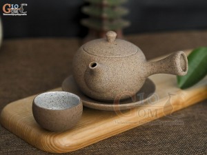 Bộ ấm quai ngang độc ẩm gốm hồng sa, 200ml