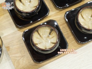 Bộ ấm chén dáng quả hồng men hoả biến chén lòng hoa, 350ml