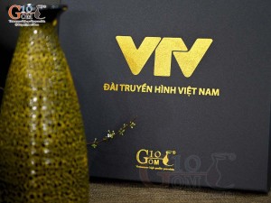 Bộ ba bình đầm cao men đơn sắc, cao 22cm (hộp xi lụa cao cấp VTV)