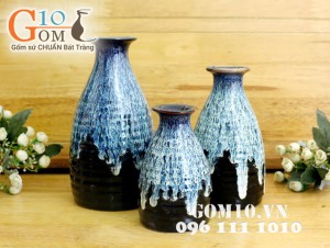 Bộ ba bình đầm thấp men chảy