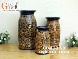 Bộ ba bình ống loe men đơn sắc