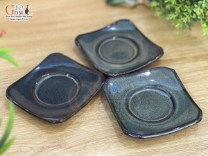Bộ ba đĩa chén men hỏa biến