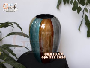 Bộ ba lọ hoa sơn mài đa màu