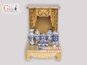 Bộ ban thần tài thổ địa vẽ rồng Phúc - Lộc - Thọ xanh kim