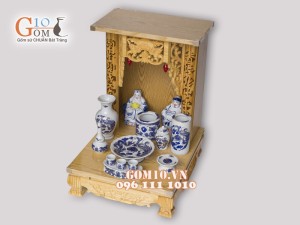 Bộ ban thần tài thổ địa vẽ rồng Phúc - Lộc - Thọ xanh kim