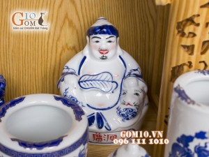 Bộ ban thần tài thổ địa vẽ rồng Phúc - Lộc - Thọ xanh kim