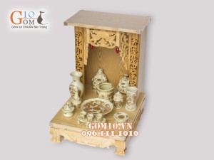 Bộ ban thần tài thổ địa vẽ rồng Phúc Lộc Thọ vàng kim