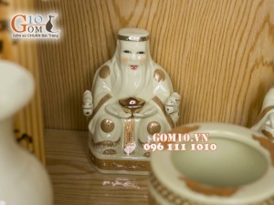 Bộ ban thần tài thổ địa vẽ rồng Phúc Lộc Thọ vàng kim