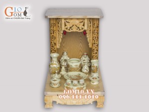 Bộ ban thần tài thổ địa vẽ sen vàng kim